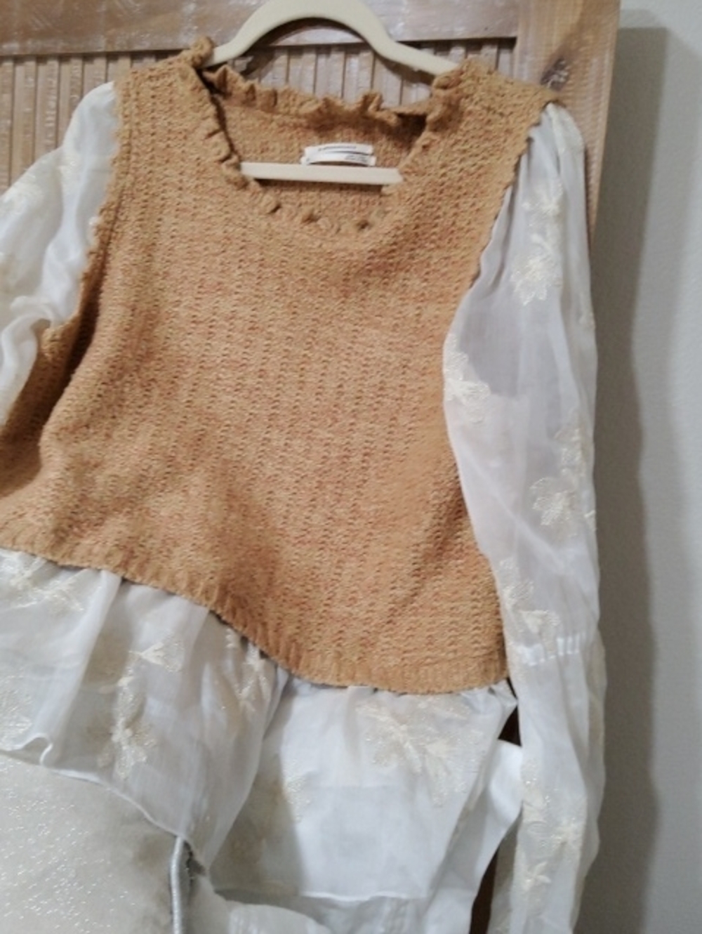 Anthropologie Mustard Textured Knit Sweater Vest